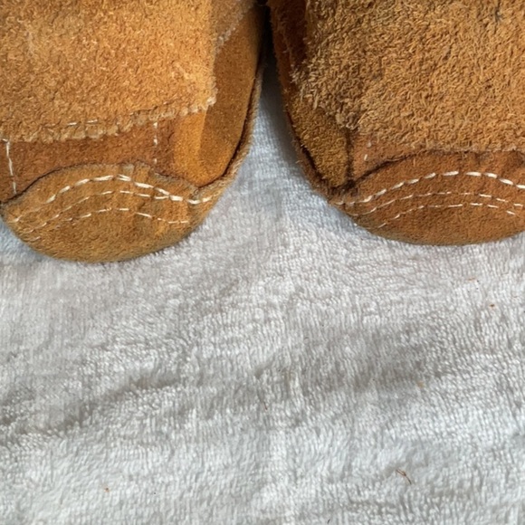 Brown Suede vintage Moccasins with Beaded Design handmade - Picture 4 of 4